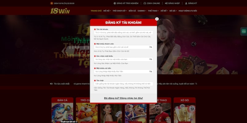 3 bước giúp bạn đăng ký 18WIN thành công 3 bước giúp bạn đăng ký 18WIN thành công